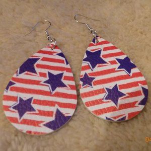 New Patriotic Americana stars and stripes earrings
